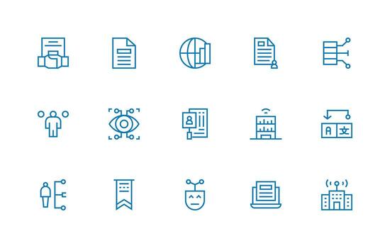 Data Icon Collection with 15 Regular Line Designs Professional Icon Pack for Development Work vector