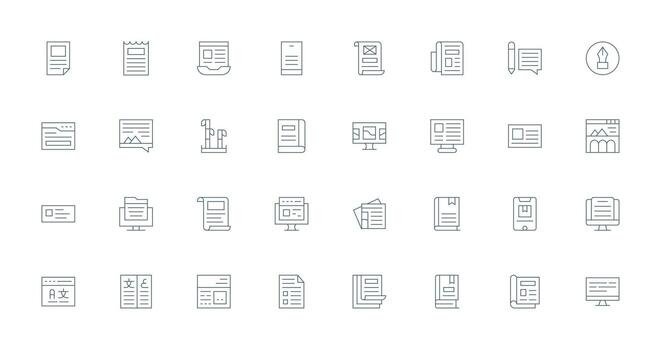 Delgado línea íconos desde artículo conjunto con 32 vectores digital producto íconos para rápido entrega