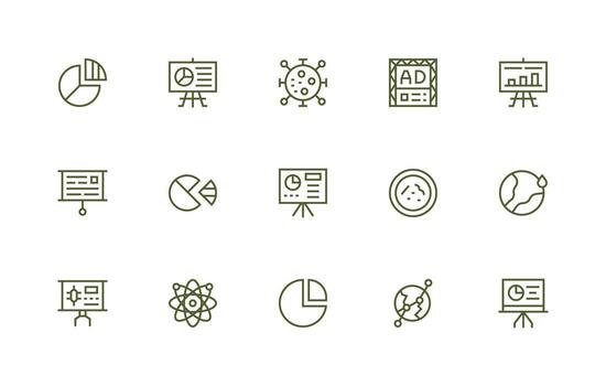 15 Regular Line Icons for Infographic Graphics Organized Icon Pack for Quick Access vector