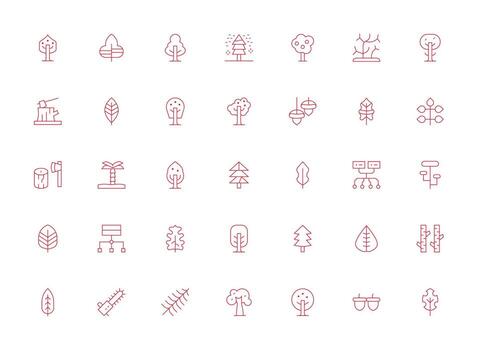 Light Line Icons from Tree Set with 35 Vectors Scalable Icons for All Themes