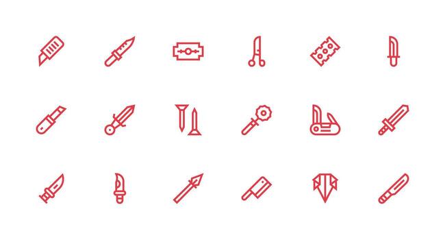 agudo icono conjunto con 18 fuerte carrera línea gráficos digital icono colección vector