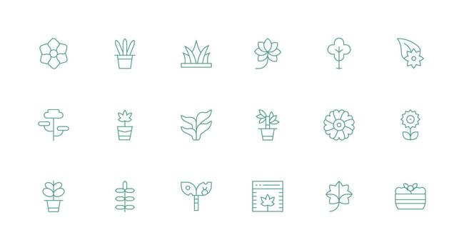18 Minimal Line Icons for Leafy Graphics Modern Line and Glyph Icon Series vector