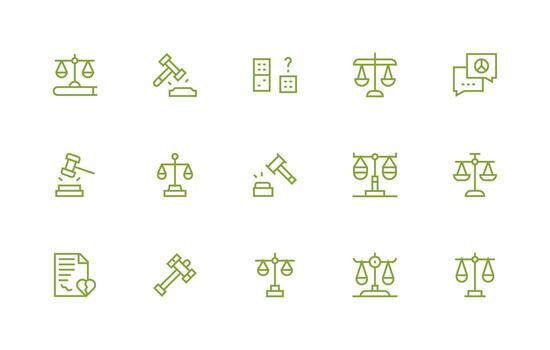 15 Regular Line Designs for Dispute Icons Icon Set vector