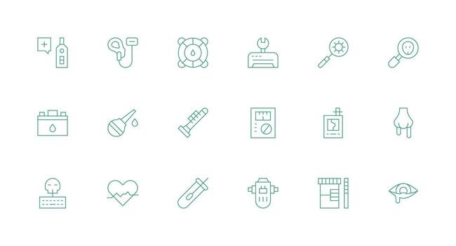 18 Minimal Line Icons for Diagnostic Graphics Clean Icon Set Icon Pack for UI Projects vector