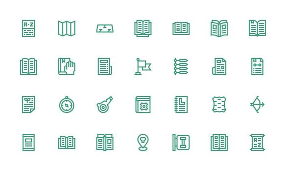 Guide Visual Pack containing 28 Bold Line Icons Responsive Icon Set for Flexible Layouts vector