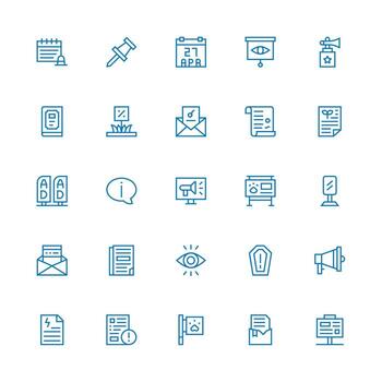Medium Stroke Outline Icons from Notice Set with 25 Vectors Interface Icon Collection