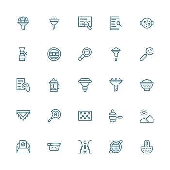 Filter featuring 25 Icons in Medium Stroke Outline Design Neat Icon Set vector