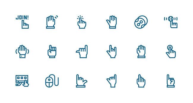 Click including 18 Strong Stroke Line Illustrations Dashboard Icon Series vector