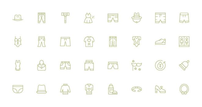 WomenS Design Icons featuring 32 in Thin Line Style Reliable Icons for All Interfaces vector