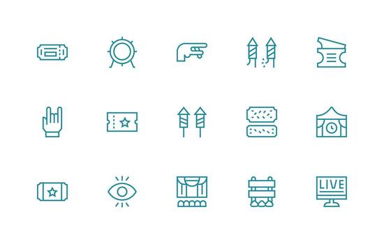 Show Visual Pack containing 15 Regular Line Icons Scalable Icons for All Themes vector