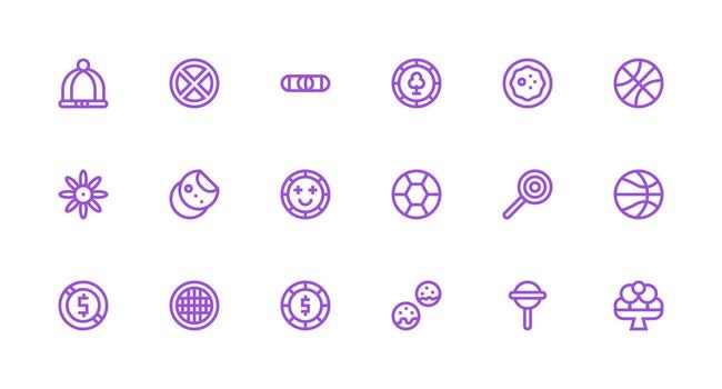 Strong Stroke Line Style Round Icons with 18 Vectors Pixel Perfect Icon Set