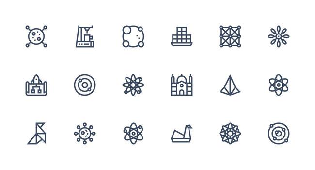 18 Strong Stroke Line Style Icons from Model Collection Theme-Based Icon Pack vector