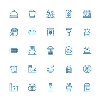 Container Visual Pack containing 25 Medium Stroke Outline Icons Theme-Based Icon Pack vector