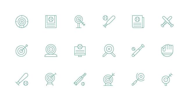 18 Minimal Line Vectors for Hitting Theme Clear and Concise Icon Set Collection
