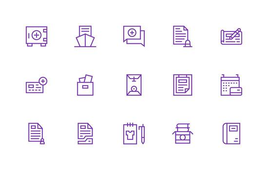 15 Regular Line Style Icons from Recordkeeping Collection Layout Icon Collection vector