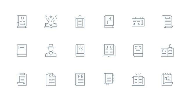 Manual Icon Set with 18 Minimal Line Graphics Icon Set for Web vector