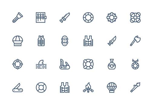 24 Thick Line Line Icons for Survival Graphics Design Ready Icon Set for Teams vector