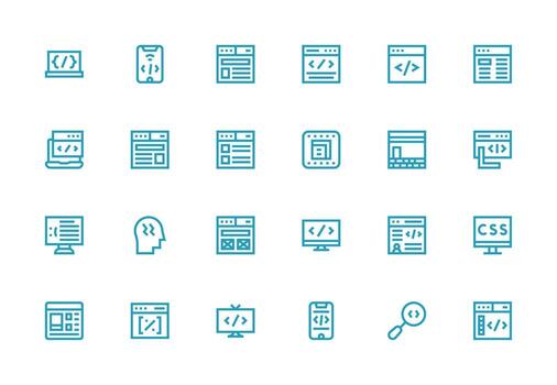 24 Thick Line Line Icons for Html Graphics High-Quality Icon Pack vector