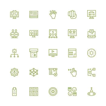 Medium Stroke Outline Icons from Interface Set with 25 Vectors Web Icon Collection