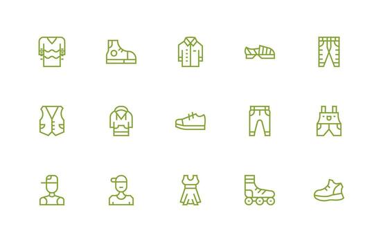 Casual Set with 15 Regular Line Icons All-Purpose Icon Design Pack vector