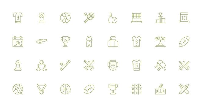 Competition Set with 32 Thin Line Icons Icon Pack vector