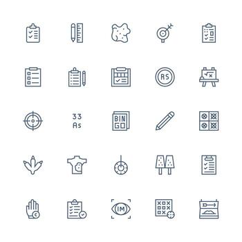 Mark Design Icons featuring 25 in Medium Stroke Outline Style Optimized Icon Pack for Digital Products vector