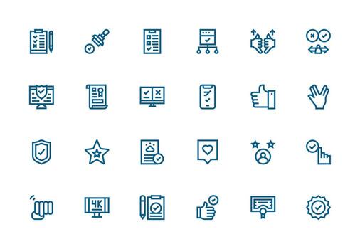 24 Icons for Approval in Thick Line Line Format Scalable Icons for All Themes vector