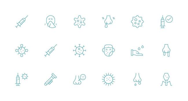 18 Minimal Line Designs for Flu Icons Multi-Purpose Icon Set vector