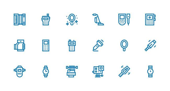18 Strong Stroke Line Vectors for Handheld Theme Neatly Designed Icons for Web Platforms