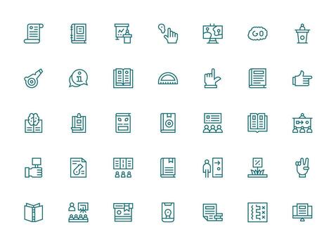 35 Regular Clean Line Style Icons from Instruction Collection Simple Icons for Interface and Wireframes vector
