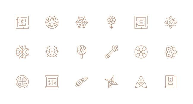 Minimal Line Icons from Intricate Set with 18 Vectors Reusable Icon Set