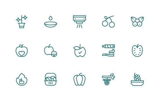 15 Regular Line Vectors for Fresh Theme UI-Ready Icon Collection
