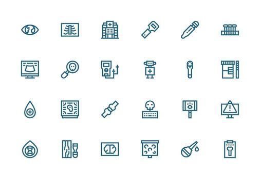 Thick Line Line Icons from Diagnostic Set with 24 Vectors All Device Compatible Icon Set