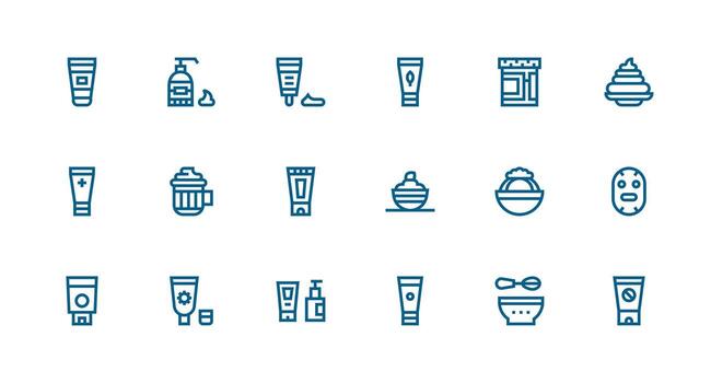 18 Strong Stroke Line Vectors for Cream Theme Icon Set for Apps