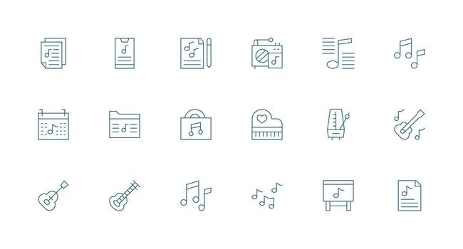 Minimal Line Icons from Song Set with 18 Vectors Simple Icon Pack
