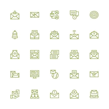 Medium Stroke Outline Icons from Email Set with 25 Vectors Fully Editable Icon Set for Web
