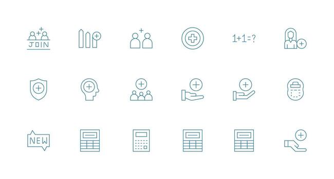 18 Minimal Line Vectors for Addition Theme Line Icon Collection