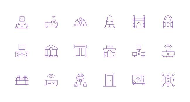 18 Minimal Line Icons for Gateway Graphics High-Resolution Icons for Any Platform vector