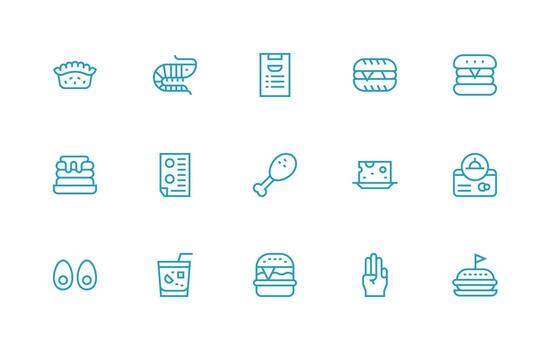 15 Menu Icons in Regular Line Aesthetic Icons Built for Visual Consistency Pack vector