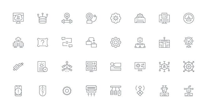 System featuring 32 Icons in Thin Line Design Clean Icon Pack vector