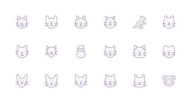 Clipart Set with 18 Minimal Line Icons Clean Icon Set Icon Pack for UI Projects vector