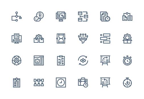 24 Thick Line Line Style Icons from Workflow Collection Lightweight Icon Series vector