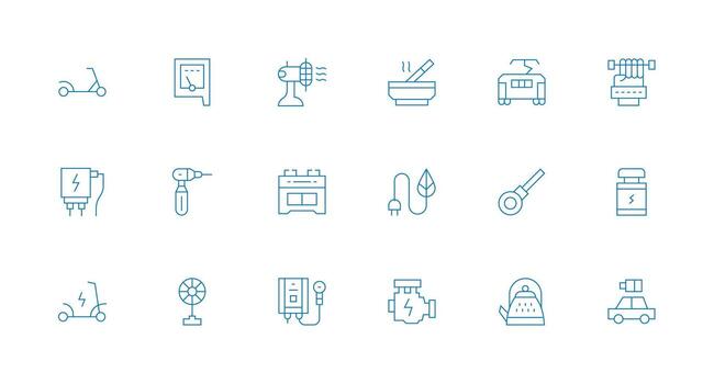 18 Minimal Line Designs for Electric Icons High-Resolution Icons for Any Platform vector