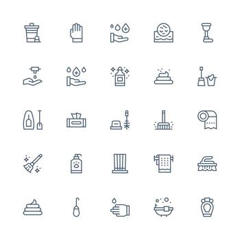 Medium Stroke Outline Icons from Sanitation Set with 25 Vectors Interface Icon Collection