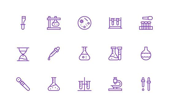 investigación laboratorio incluso 15 regular línea ilustraciones editable icono colección vector
