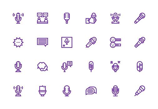 24 Icons for Commentary in Thick Line Line Format Functional Icon Series vector