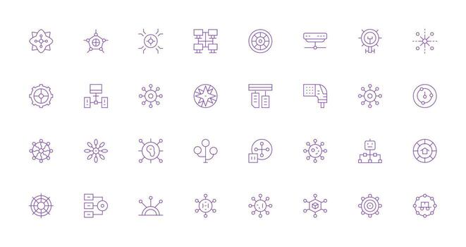 Thin Line Icons from Hub Set with 32 Vectors All Device Compatible Icon Set