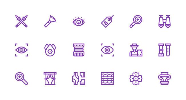 Detail Set with 18 Strong Stroke Line Icons Multi-Purpose Icon Pack for Templates vector