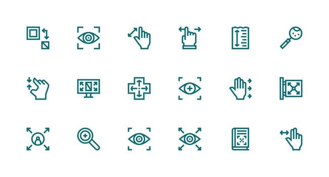18 Enlarge Icons in Strong Stroke Line Aesthetic UI and UX Focused Icon Collection vector