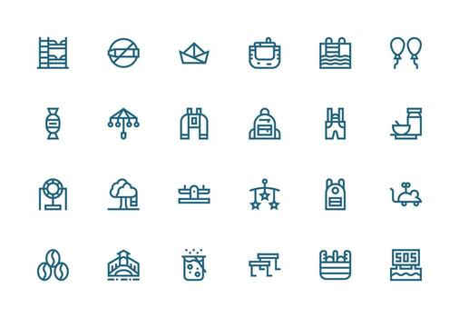 24 Thick Line Line Style Icons from Children Collection Icons Built for Visual Consistency Pack vector